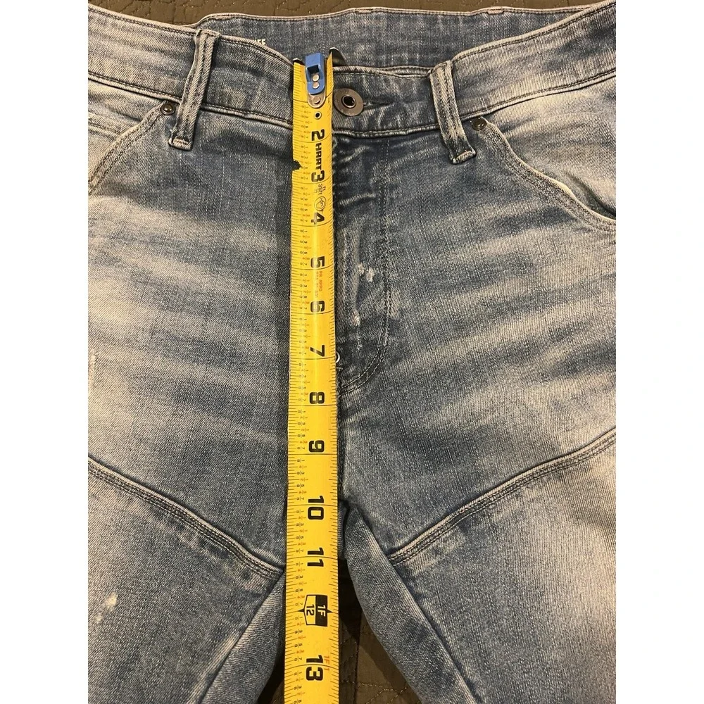 G Star Raw  Men's Blue Jeans Skinny 3D Zip‎ Knee 28x30